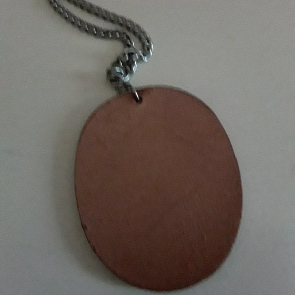 Vintage Enamel Asian Inspired Abstract Necklace - Picture 3 of 3